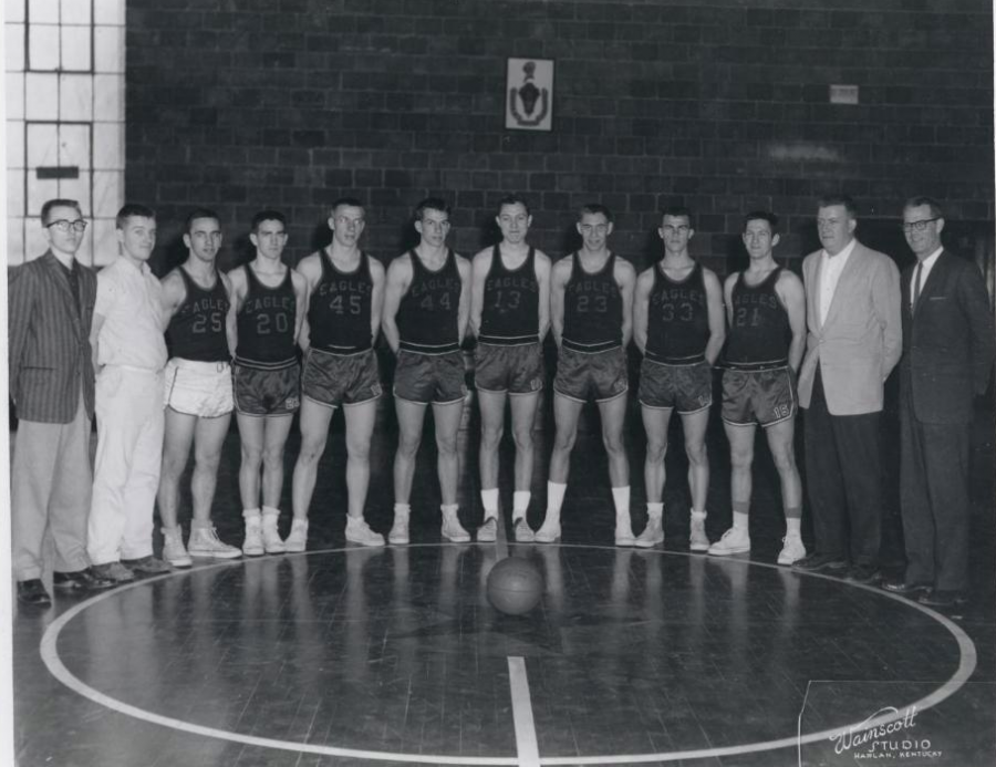 The Black Star district championship team of 1960 is pictured. The Eagles, led by coach James Burkhart, defeated Benham, Harlan and Cumberland to win their final district title before closing the following year.