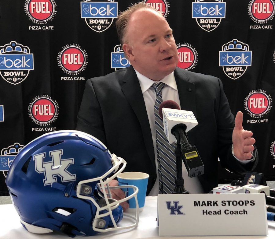 Kentucky coach Mark Stoops is keeping an eye on his teams progress remotely this summer.