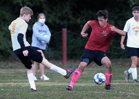 Harlan Countys Cayden Shanks is pictured in action last season. Shanks had a goal Tuesday as the Bears advanced to the 50th District finals with a 4-1 win over Middlesboro.