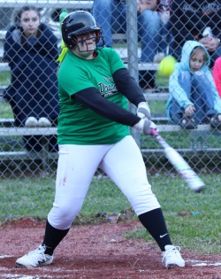 Abbi Fields had three hits in Harlans 17-14 win Monday at New Harlan in middle school softball action.