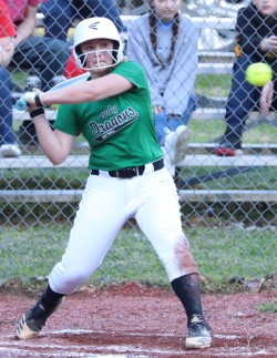 Harlans Ally Kirby connected on a pitch earlier this season. The Lady Dragons defeated Bell County 26-9 to improve to 3-0 on the season.