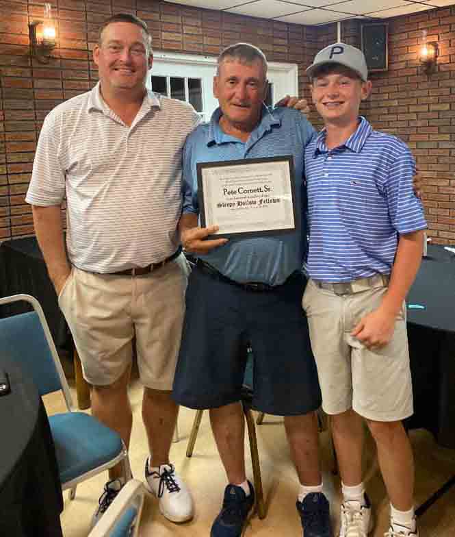 Pete+Cornett+Jr.+%28left%29+was+the+winner+of+the+Sleepy+Hollow+Country+Club+Invitational+over+the+weekend+in+Cumberland.+His+father%2C+Pete+Cornett+Sr.+%28center%29+was+the+recipient+of+the+2021+%E2%80%9CSleepy+Hollow+Fellow%E2%80%9D+acknowledgment+for+his+dedication+to+the+club.+Cole+Cornett+represented+the+third+generation+of+the+golfing+family+and+is+already+off+to+a+strong+start+in+golf+as+a+member+of+the+Harlan+County+High+School+team+as+a+seventh-grader.