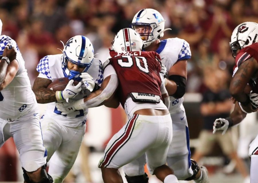Chris+Rodriguez+rushed+for+an+extra+yard+in+Kentuckys+win+at+South+Carolina+last+Saturday+in+Columbia.