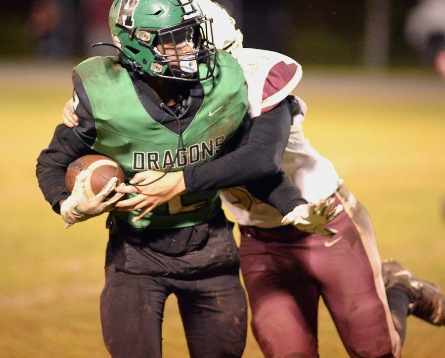 Will Austin had five catches for 60 yards in the Green Dragons 38-36 overtime win over Leslie County.