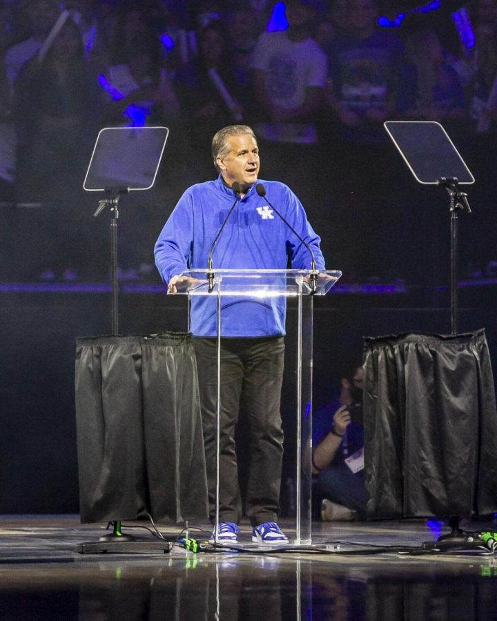 Kentucky coach John Calipari spoke at Big Blue Madness last Friday night in Lexington. 

