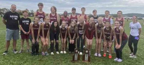 The Harlan County High School cross country teams competed in the 2A state meet on Friday in Paris. Team members include, from left, front row: Taylor Clem, Peyton Lunsford, Aliyah Deleon, Kendall Brock, Lainey Garrett, Summer Farley, Olivia Kelly, Leah Taulbee, Riley Key and Sophie Day; back row: coach Ryan Vitatoe, Bradley Brock, Matt Yeary, Kaden Boggs, Jacob Schwenke, Lucas Epperson, Andrew Yeary, Breydy Daniels, Daniel Joseph and assistant coach Miranda Epperson.
