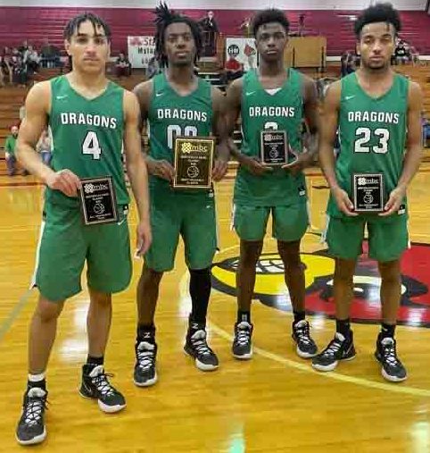All-tournament selections from Harlan in the Monticello Bank Classic included, from left, Kaleb McLendon, Jordan Akal, WIll Austin and Jaedyn Gist.