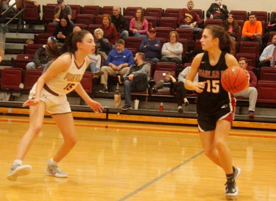Sophomore guard Ella Karst scored 15 points in Harlan Countys 52-26 win Thursday at Pineville.