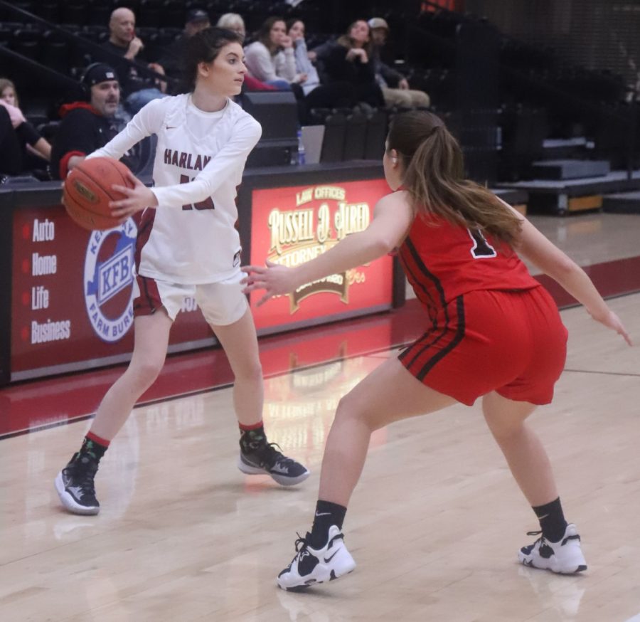 Harlan County senior guard Jaylin Preston hit all three of her shots Tuesday and finished with eight points in the Lady Bears win over visiting Whitley County.