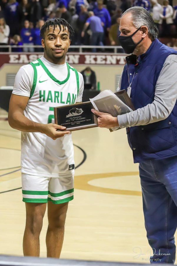 Harlan forward Jaedyn Gist was selected to the all-tournament team for the state All A Classic.