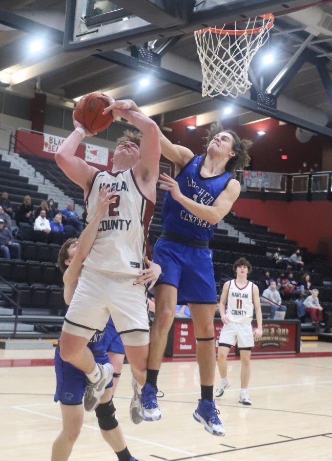 Harlan Countys Trent Noah drew a foul Thursday against visiting Letcher Central Noah shot 26 free throws and scored 44 points in the Bears win.