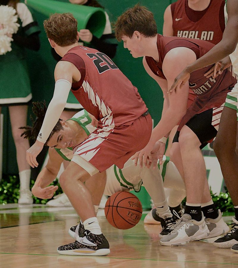 Harlans Kyler McLendon went after a loose ball in Tuesdays game against Harlan County.