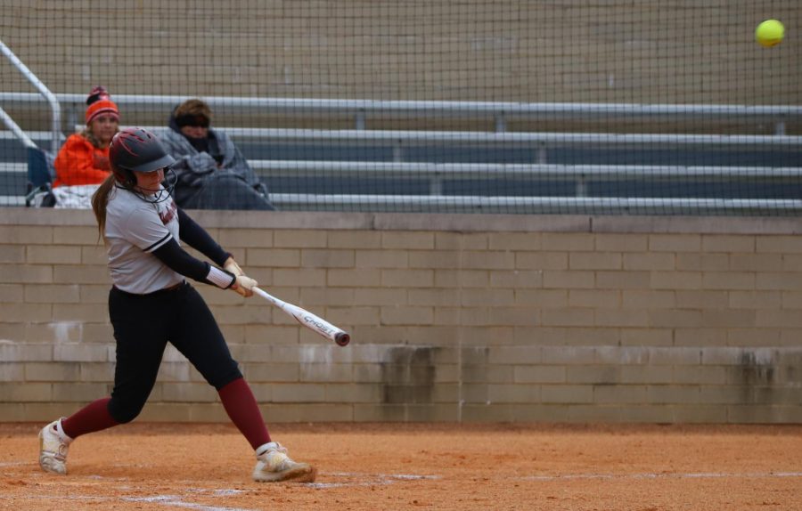 Halanah Shepherd, pictured in action earlier this season, had two hits in Harlan Countys win at Leslie County on Monday.