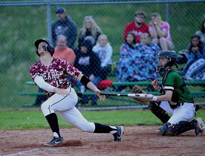 Harlan County senior Nathan Shepherd, pictured in action against Harlan on Wednesday, had a home run and single on Thursday in the Bears 7-6 win over visiting Lee, Va.