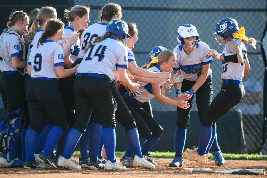 Bell+Countys+Mataya+Ausmus+was+congratulated+by+teammates+at+home+plate+after+her+three-run+homer+in+the+fifth+inning+put+the+Lady+Cats+ahead+to+stay+in+a+13-4+win+over+Harlan+County.+Ausmus+was+the+winning+pitcher+and+finished+with+three+hits+and+five+RBI.