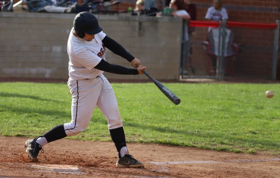 Harlan County catcher Isaac Kelly, pictured in action earlier this season, hit a two-run homer on Tuesday to give the Bears a 3-1 win at South Laurel.