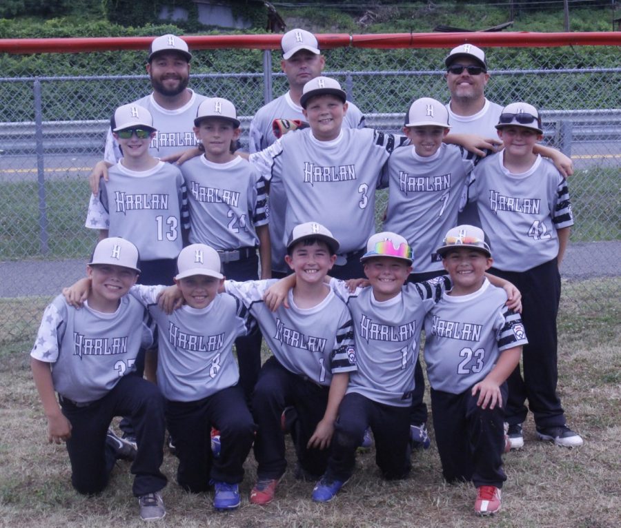 The Harlan All-Stars (ages 9-10) team includes, from left, front row: Landen Smith, Nate Thomas, Seth Johnson, Judah Shope and Maddox Landa; middle row: Jesse Pendergrass, Brantley McCarthur, Brylee Southerland, Gabriel Helton and Bryson Millis; back row: coaches Chris Southerland Steven Johnson and Frank Shope Jr.


