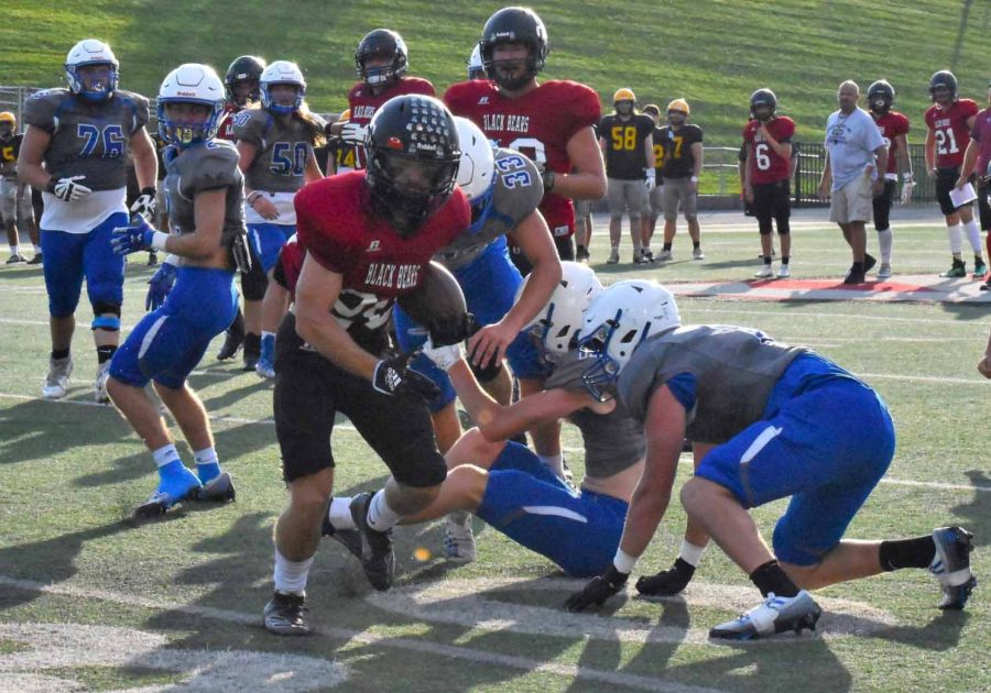 Harlan County running Thomas Jordan broke free in scrimmage action last week against Paintsville at UVA-WIse. All Harlan County players will be introduced on Tuesday in the Meet the Bears program at Coal Miners Memorial Stadium.