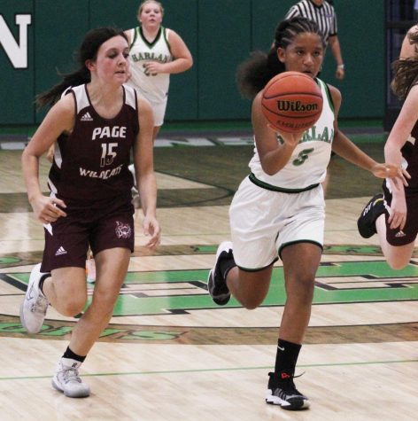 Harlans Addyson Patton, pictured in action earlier this season, scored 20 points on Tuesday in the Lady Dragons 28-16 victory over Corbin.