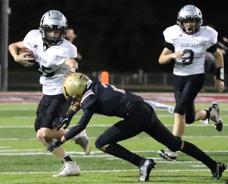 Harlan County running back Brayden Morris scored two toucndowns in the eighth-grade Bears loss to Fleming-Neon/Letcher Central.