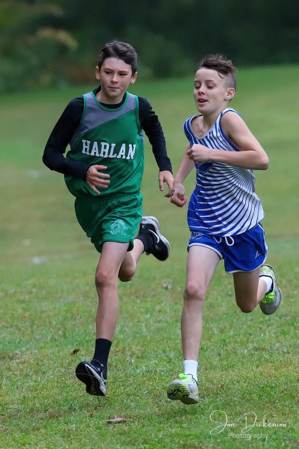 Harlans Cooper Thomas was the winner in the elementary school race Saturday in the Area 9 Invitational at Harlan County High School.