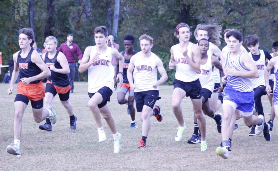 Runners left the starting line on Tuesday at the Southeastern Kentucky Conference meet at Harlan County High School.