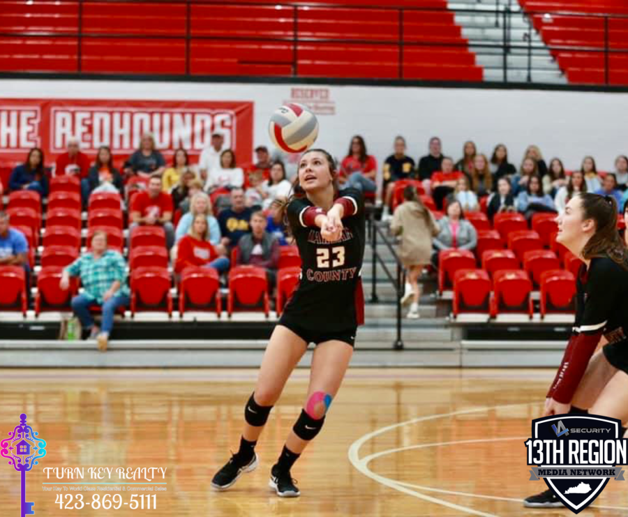 Harlan County sophomore Ashton Evans returned the ball in regional tournament action Tuesday at Corbin.