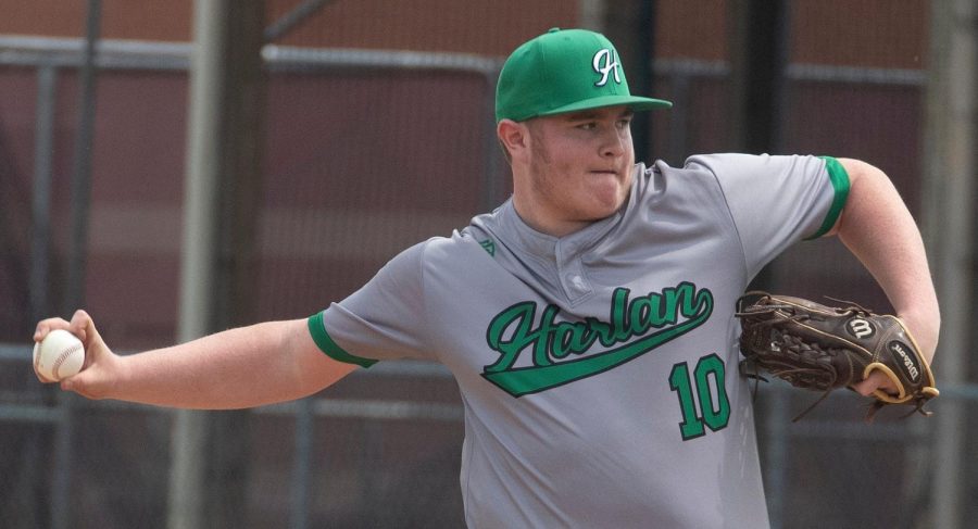 Harlan sophomore Jared Moore is back to lead the Green Dragons pitching staff this season in his third season as a member of the rotation.