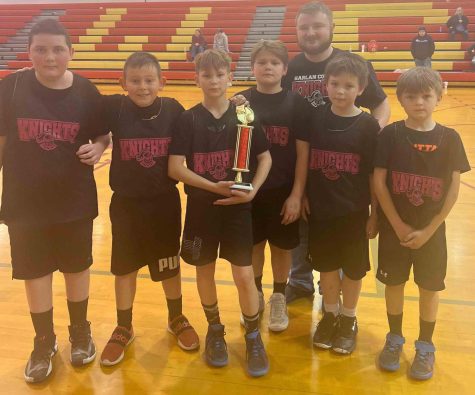 The Harlan County Knights placed second over the weekend in a tournament in Whitley County. Team members include, from left: Jordan McCurdy, Noah Griffith, Kash Gooden, Ryder Middleton, Brody Madden and Carson Madden. Chris Brown is the teams coach.