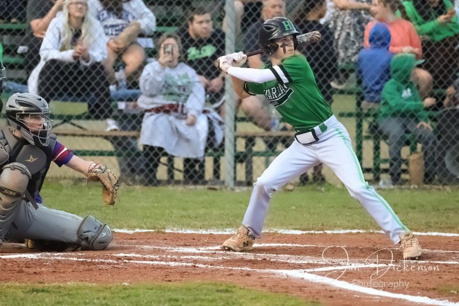Harlans Jake Brewer, pictured in action earlier this season, had two doubles and a single on Thursday in the Green Dragons loss to Knox Central.