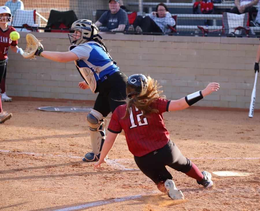 Harlan Countys Halanah Shepherd slid home to complete an inside-the-park homer on Monday in the Lady Bears 17-0 win over visiting Barbourville. Shepherd pitched a no-hitter and drove in six runs.