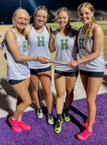 Harlans Mia Claire Pace, Peighton Jones, Emma Owens and Abbie Jones set the school record in the 400-meter relay.