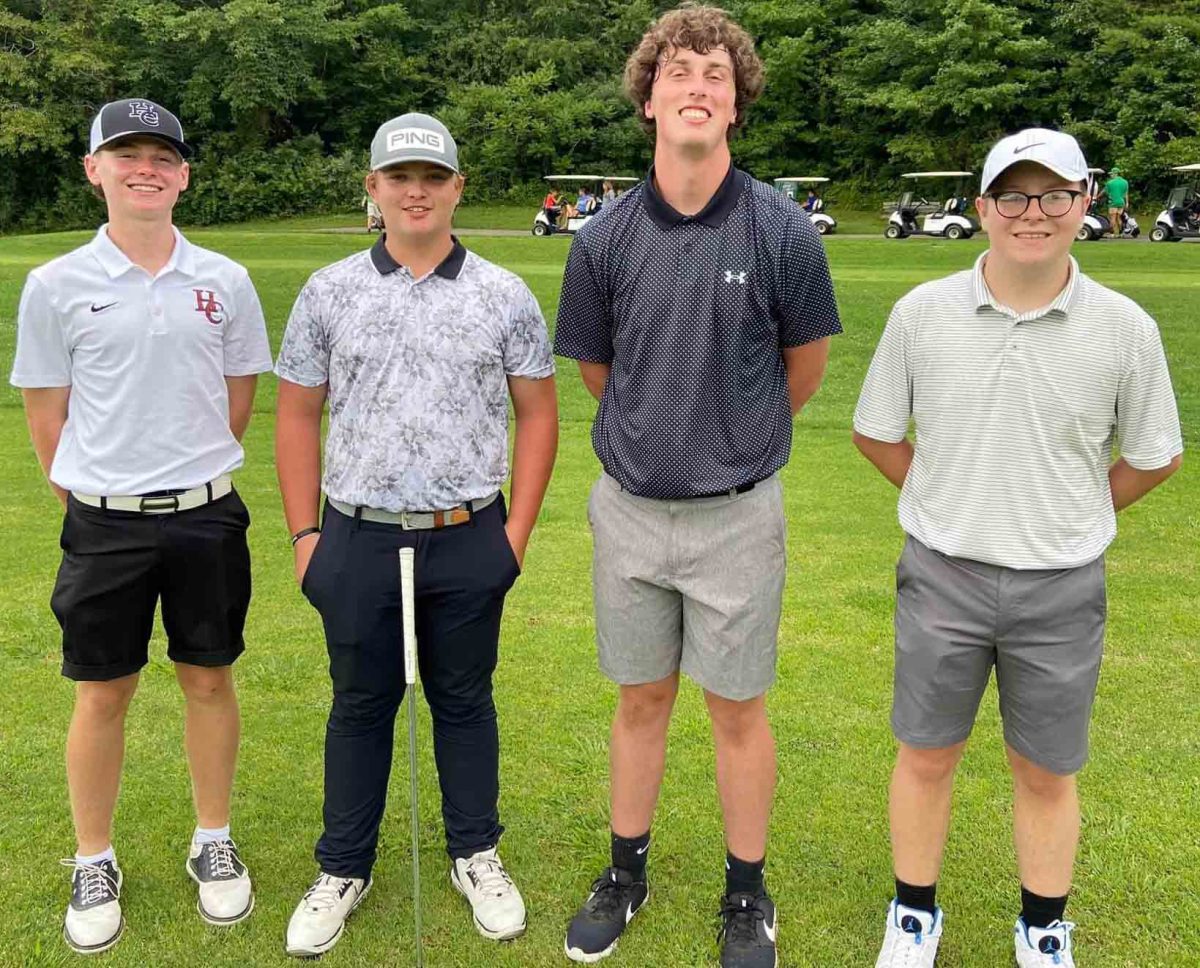 The Harlan County High School golf team includes Cole Cornett, Brayden Casolari, Mason Himes and Sebastian Mosley.