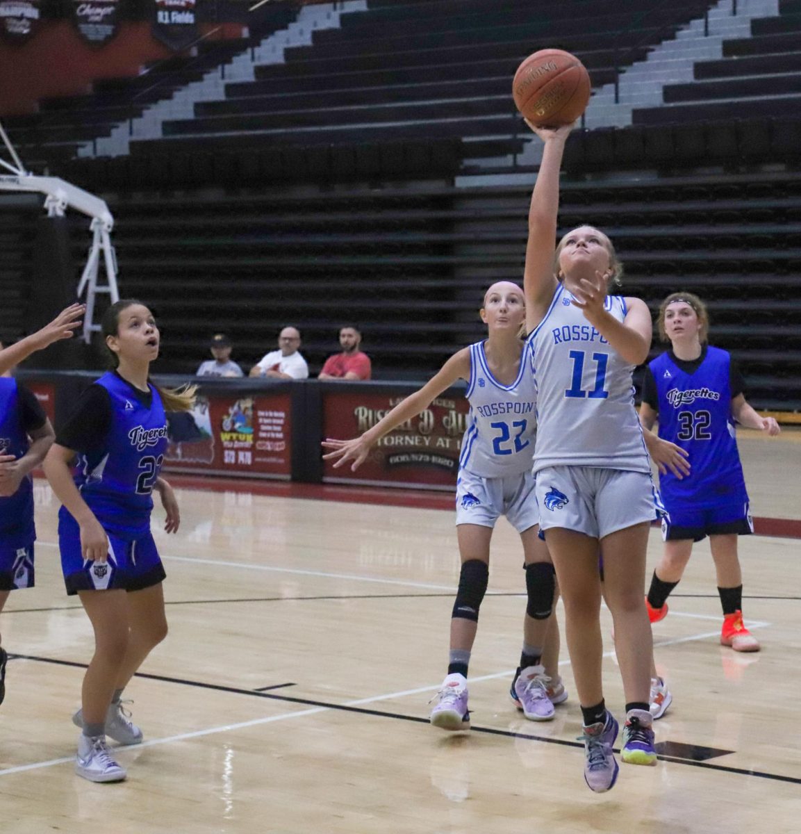 Rosspoint guard Taylynn Napier went up for two of her 10 points in the Lady Cats' win over Black Mountain in the Harlan County Black Bears Panorama at Harlan County High School on Friday.