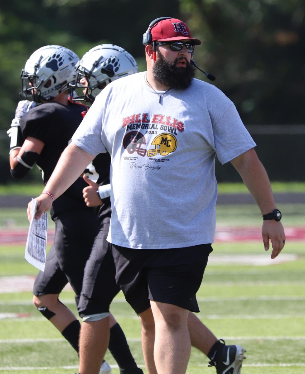 Harlan County assistant coach Zach Caldwell helped lead the Black Bears to a 36-0 victory over McCreary Central on Saturday in the Bill Ellis Memorial Bowl. The bowl was named in honor of Caldwells grandfather, who died last year after many years of helping the youth of Harlan County as a coach and radio broadcaster.