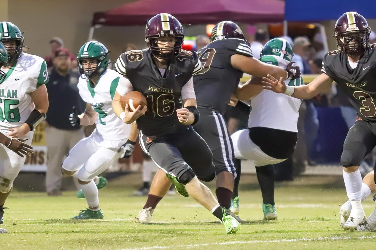 Pineville running back Landon Robbins scored four touchdowns in the Mountain Lions 32-26 win Friday over Harlan.