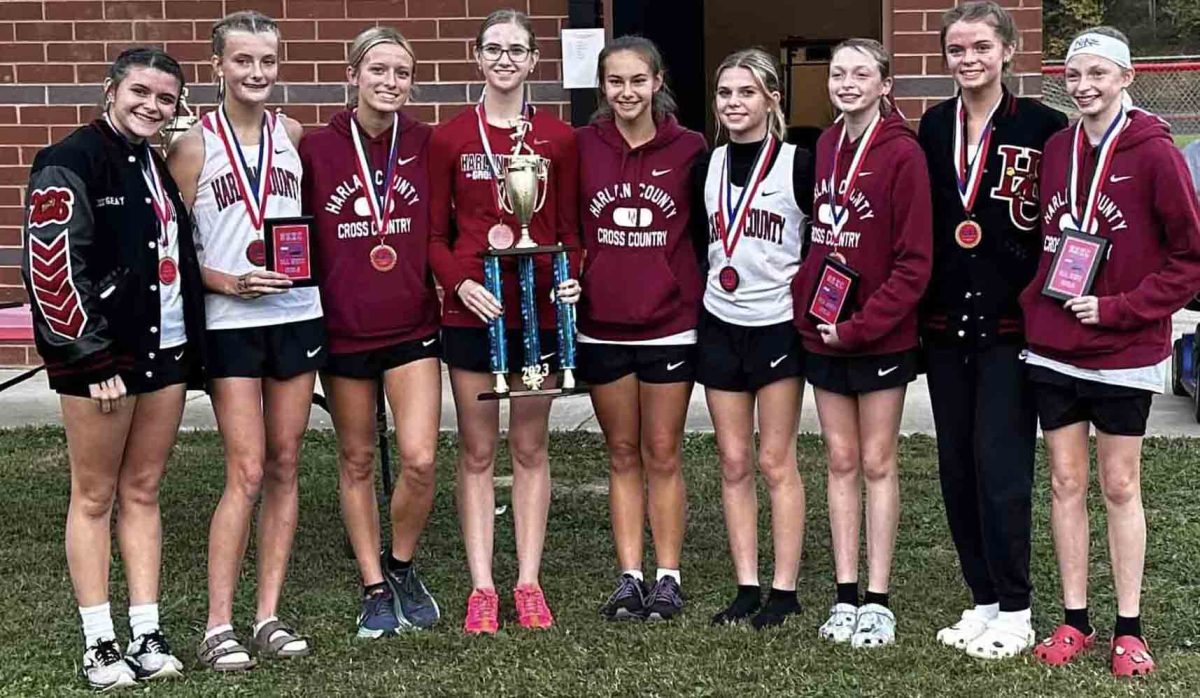The Harlan County girls won the Southeastern Kentucky Conference title on Tuesday. Team members include Addi Gray, Lauren Lewis, Peyton Lunsford, Preslee Hensley, Kiera Roberts, Gracie Roberts, Charli Shepherd, Olivia Kelly and Taylor Clem.