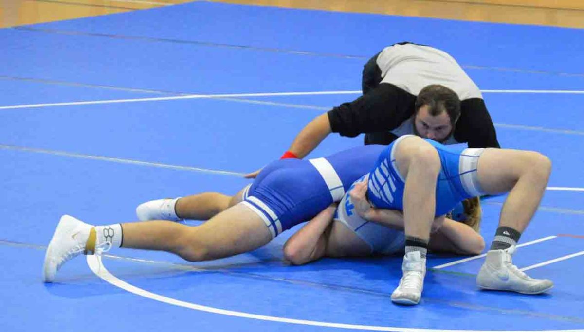 Bell County senior Hayden Canady recorded a pin in the Bobcats win Tuesday at Barbourville.