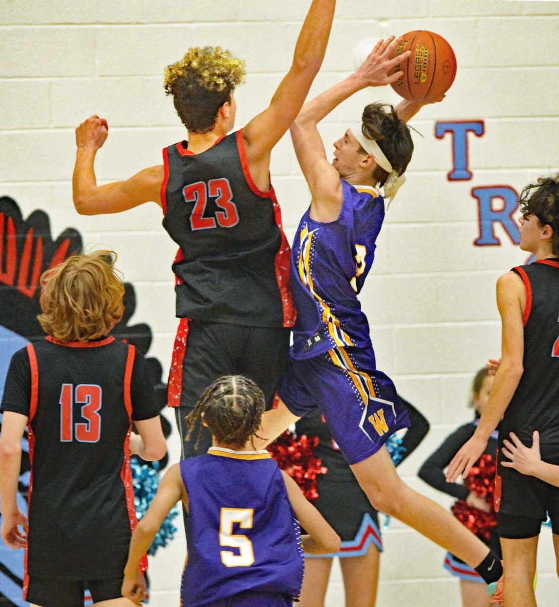 Wallins Izack Saylor put up a shot on Monday at James A. Cawood. Saylor scored 25 points on Tuesday in the Purple Devils win over Cumberland.