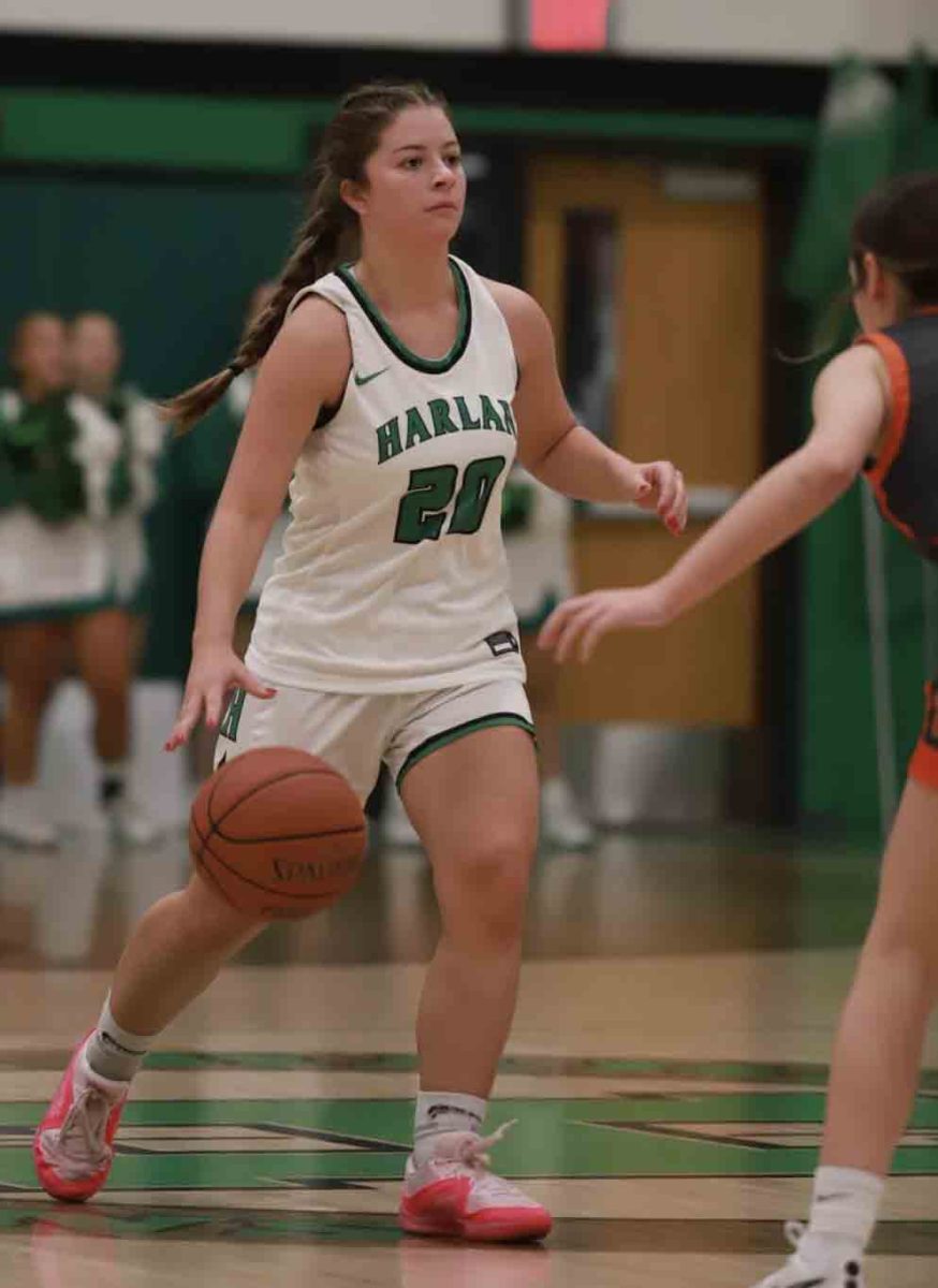 Harlan senior guard Emma Owens scored 15 points on Tuesday in the Lady Dragons 80-32 win over visiting Williamsburg.