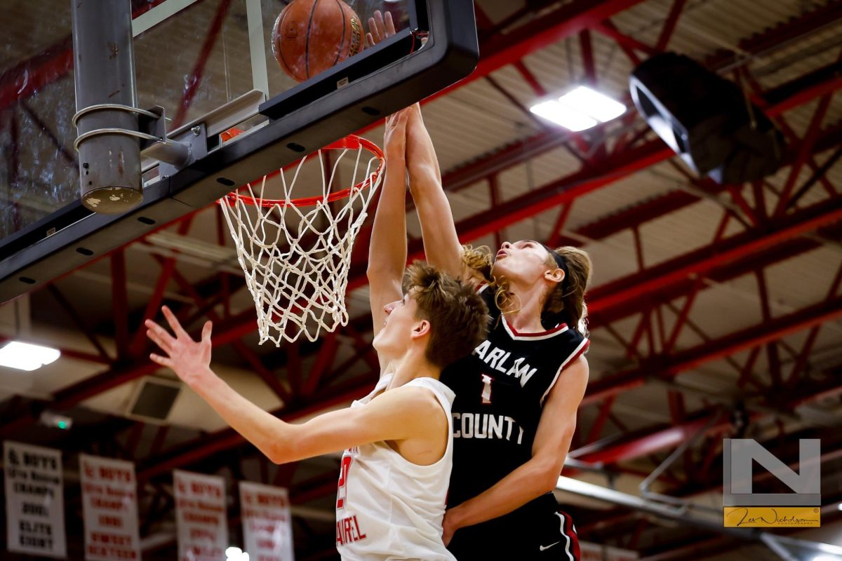 Harlan County sophomore guard Reggie Cottrell went up for a block in action earlier this season. Cottrell scored 13 points Wednesday in the Bears 73-62 loss to Bowling Green in the King of the Bluegrass tourament.