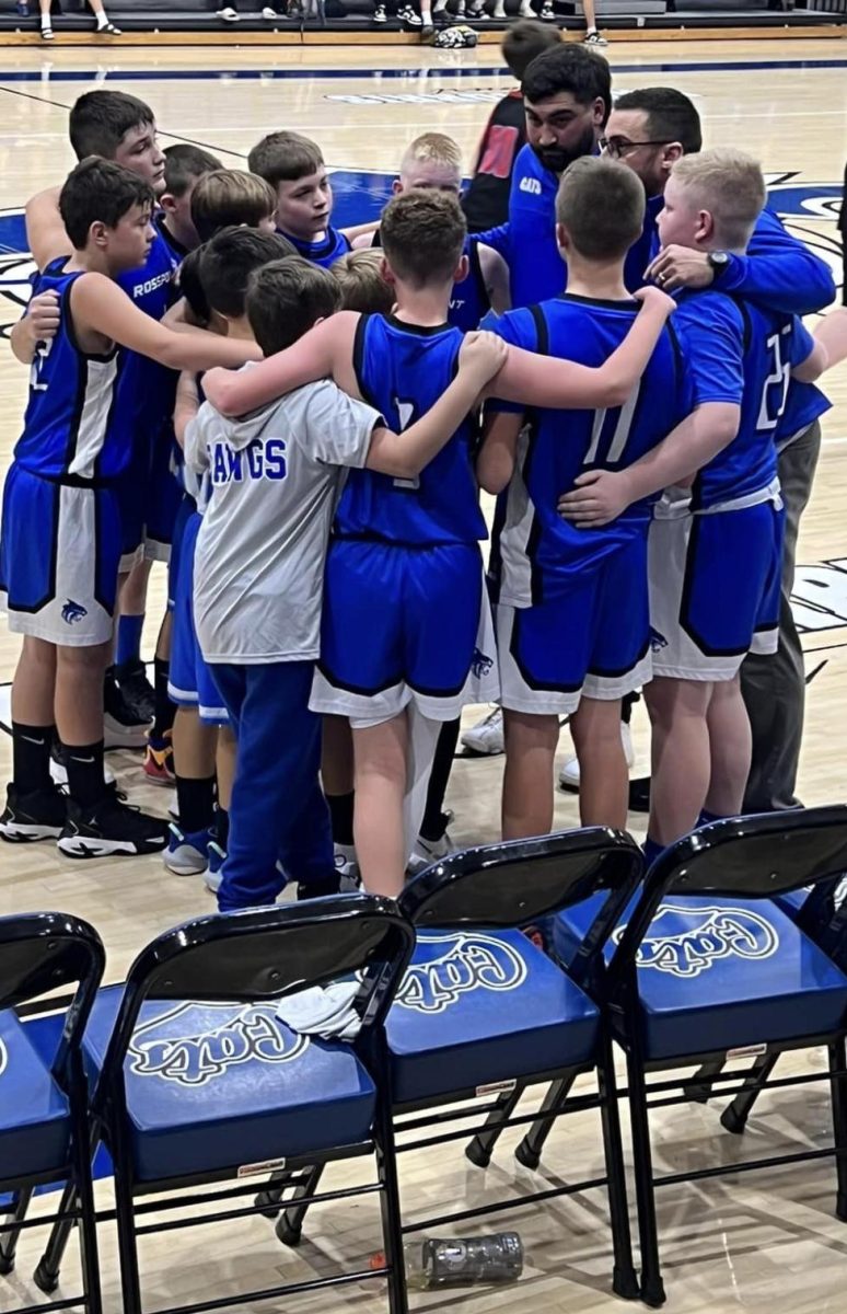 The Rosspoint Wildcats talked during a timeout earlier this season. Rosspoint improved to 20-0 with a 76-53 win Tuesday over Manchester.