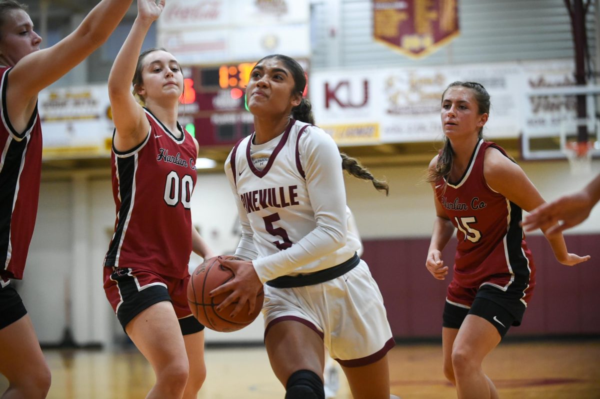 Pineville+senior+guard+Nadine+Johnson+scored+19+points+Tuesday+in+the+Lady+Lions+54-38+win+at+Clay+County.