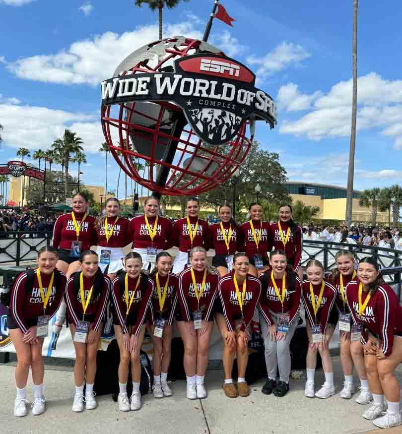 The+Harlan+County+High+School+cheerleaders+placed+second+in+their+division+at+UCA+National+Preliminary+on+Saturday+to+advance+to+the+national+semifinals+on+Monday+at+ESPN+in+Orlando%2C+Fla.+They+will+now+compete+against+16+other+teams+from+around+the+nation+at+12%3A01+p.m.++Awards+will+be+held+at+1%3A30%2C+and+nine+teams+will+advance+to+the+national+finals+later+that+afternoon.