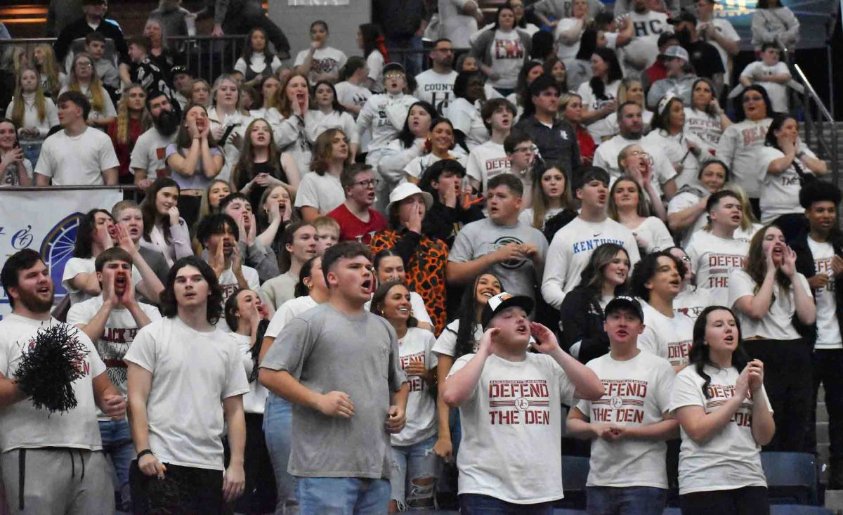 Harlan County High School students showed up in big numbers Saturday to cheer on the Black Bears to a victory over Clay County in the 13th Region Tournament in Corbin.