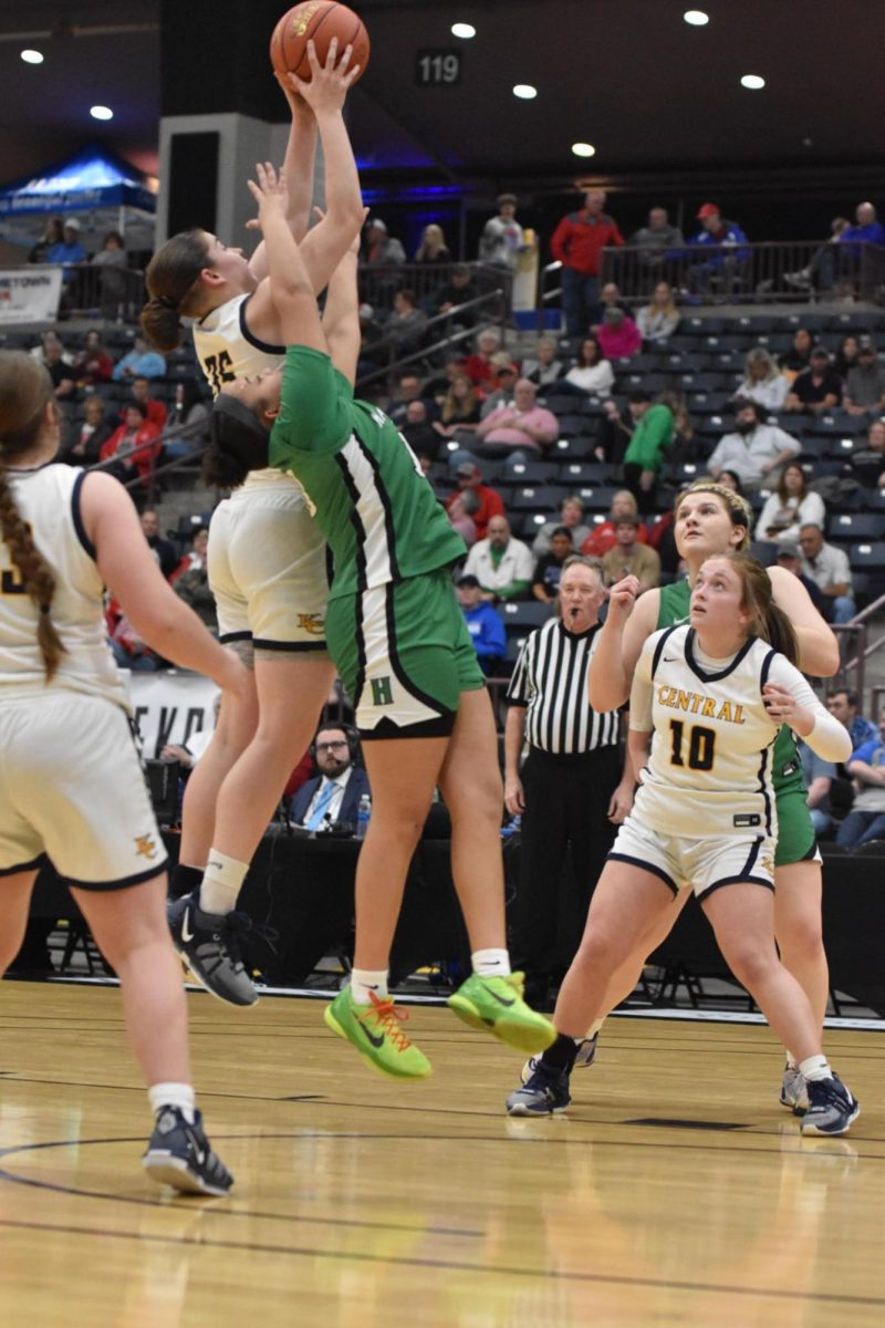 Knox Central forward Halle Collins pulled down one of her 19 rebounds in the Lady Panthers 60-39 win over Harlan in the first round of the 13th Region Tournament.