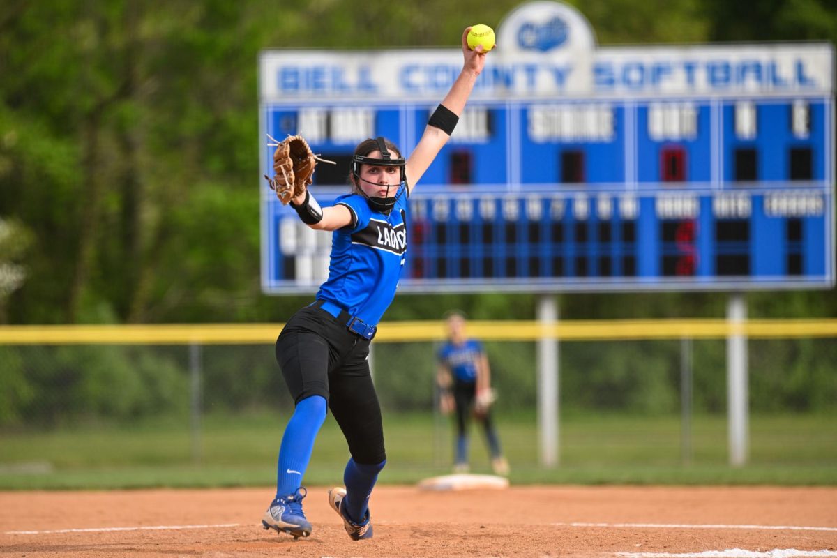 Bell Countys Adyson Scott delivered a pitch in Tuesdays 14-10 win over Middlesboro to gain a split in the season series with the Lady Jackets.