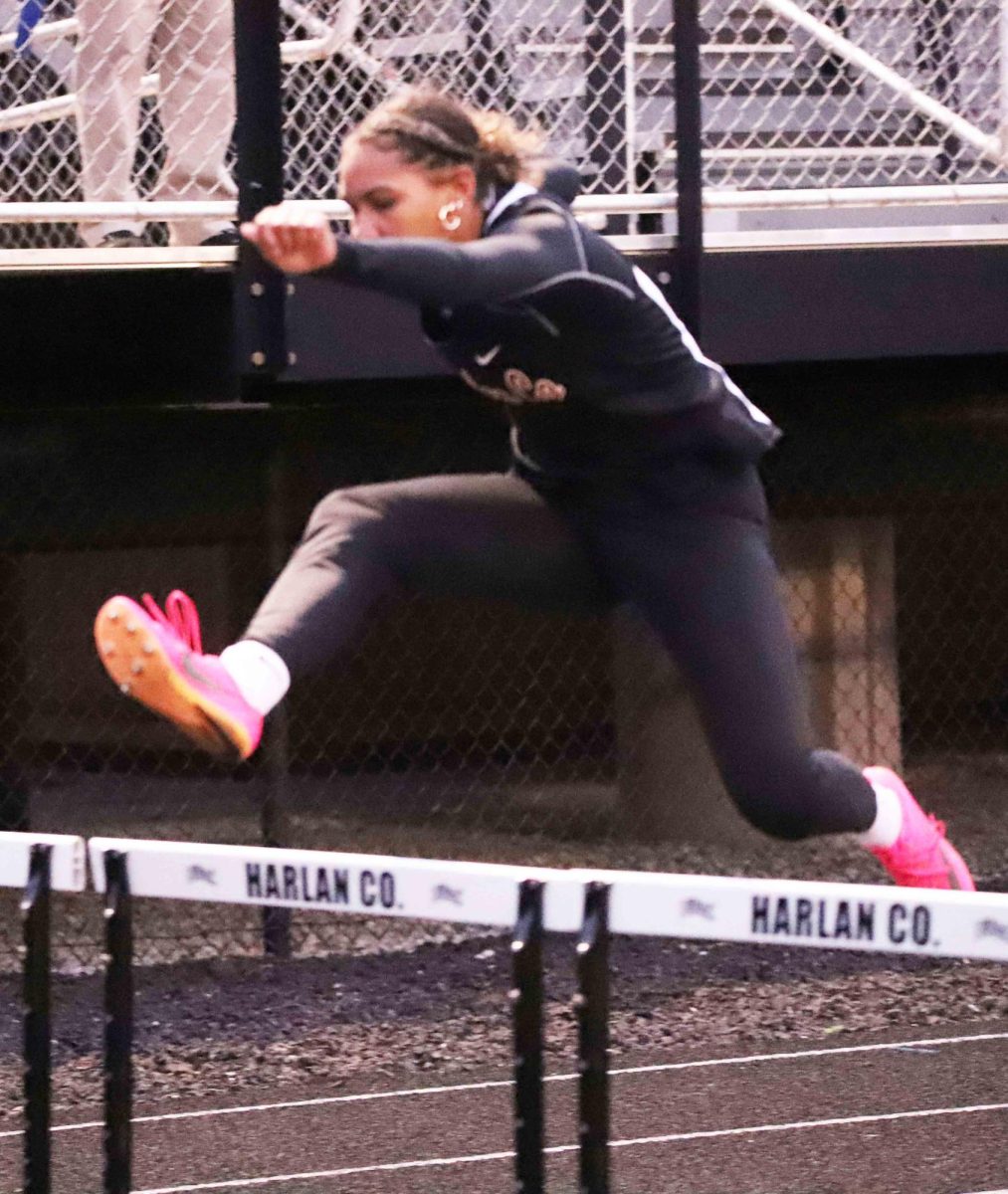 Harlan+County+senior+Paige+Phillips+set+two+new+school+records+Friday+as+she+won+the+100-meter+hurdles+and+high+jump+in+a+meet+at+HCHS.