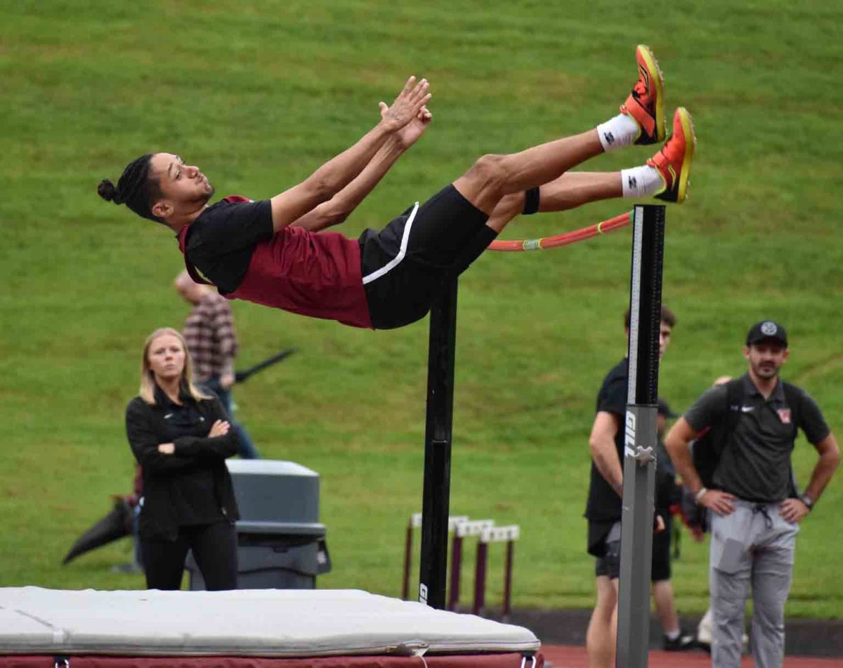 Harlan County's Taelor Haywood cleared the bar during action in the SEKC meet earlier this week.