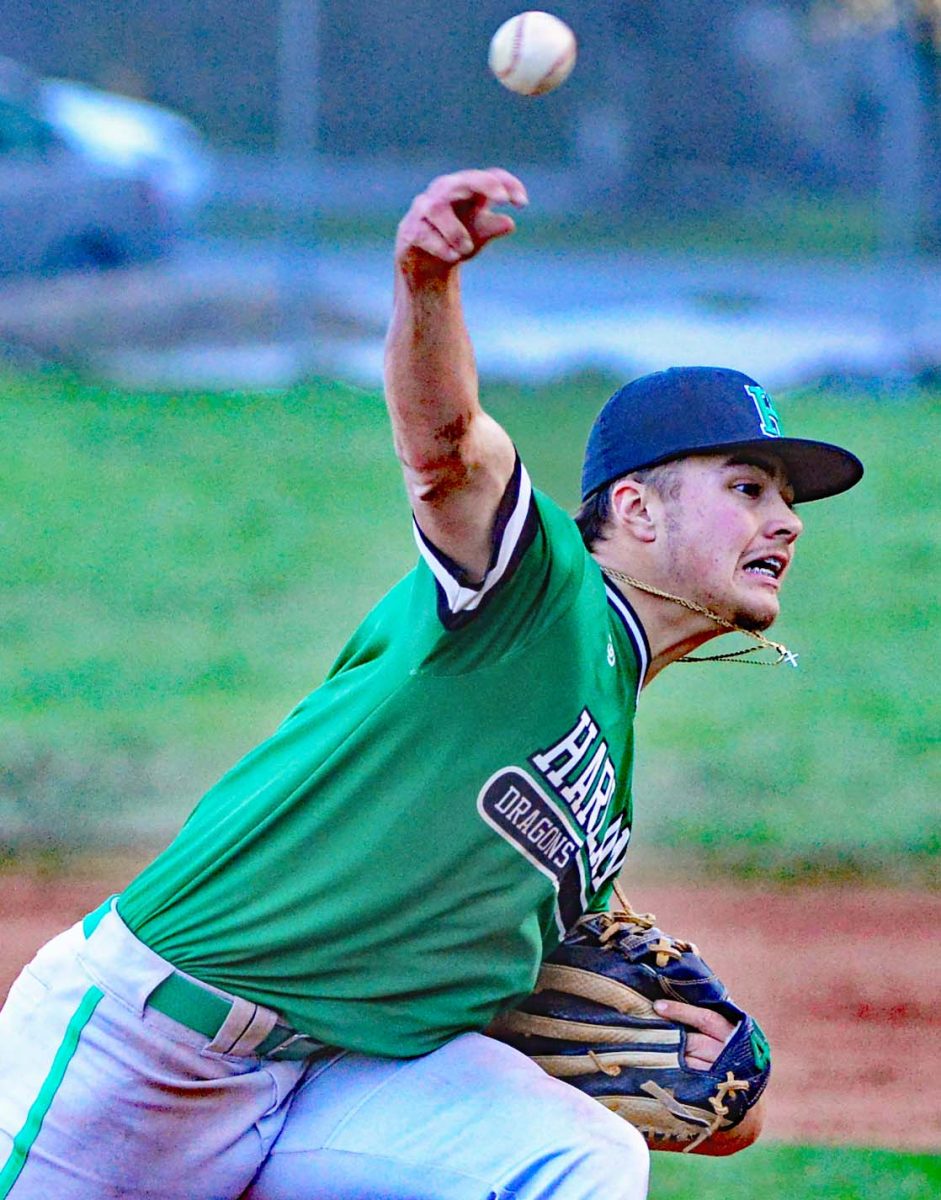Harlans Baylor Varner pitched a three-hitter Monday in the Green Dragons 11-3 win over Harlan County.